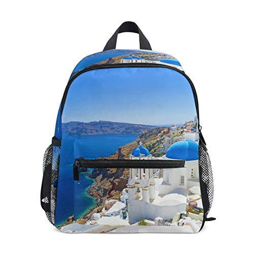 LIANCHENYI Great Santorini Paisaje Unisex Outdoor Daypacks bolsas 2º 3º grado 4º Mochila escolar para niños y niñas