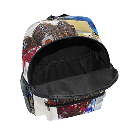 LIANCHENYI Santorini Paisaje Unisex Outdoor Daypacks bolsas 2º 3º grado Mochila escolar para niños y niñas