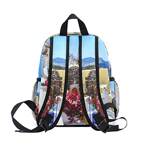 LIANCHENYI Santorini Paisaje Unisex Outdoor Daypacks bolsas 2º 3º grado Mochila escolar para niños y niñas