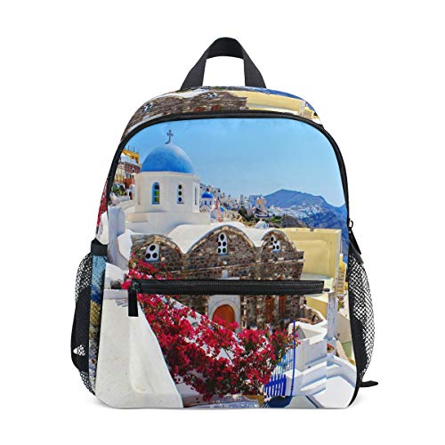 LIANCHENYI Santorini Paisaje Unisex Outdoor Daypacks bolsas 2º 3º grado Mochila escolar para niños y niñas