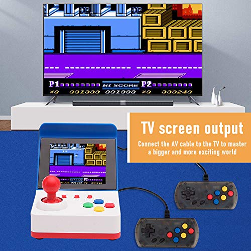 LIAWEI Retro Mini consola de juegos Arcade + asas dobles, consola de videojuegos portátil clásica de 3 pulgadas, 360 juegos clásicos, soporte de 1 a 2 jugadores, se puede conectar a la televisión