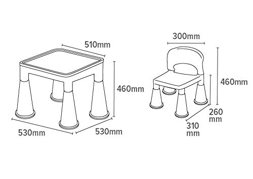 Liberty House Toys Children's Table with 2 Chairs Mesa Infantil de plástico con 2 sillas, Azul, 45.5cm H x 50.8cm W x 50.8cm D