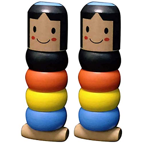 LICHENGTAI Juguete mágico de Hombre de Madera irrompible, Little Wooden Man Magic Toy, Accesorios mágicos Daruma inmortales, 2020 Divertido Juguete mágico de Madera para Regalo de niños