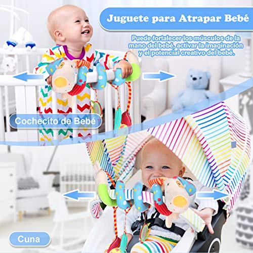 Lictin Juguetes Colgantes Espiral para Bebés-3 PCS Juguetes Colgantes del Cochecito para Bebés, de Material de Algodón PP Suave sin BPA para Cochecito Cuna para 3-12 Meses