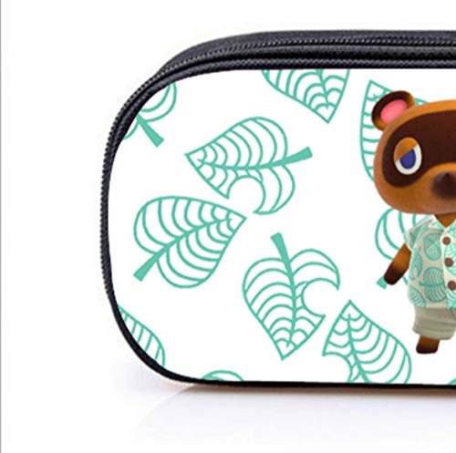 LINGJIA Artículos del Juego Animal Crossing Ensamble la Caja de lápices Alrededor de la Camisa de Mapache Animal Crossing Friends Club Animal Crossing con la Misma Caja de lápices de Hoja Verde