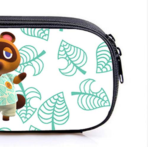 LINGJIA Artículos del Juego Animal Crossing Ensamble la Caja de lápices Alrededor de la Camisa de Mapache Animal Crossing Friends Club Animal Crossing con la Misma Caja de lápices de Hoja Verde