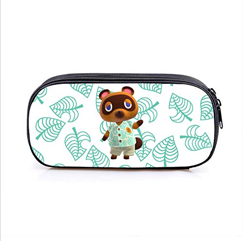 LINGJIA Artículos del Juego Animal Crossing Ensamble la Caja de lápices Alrededor de la Camisa de Mapache Animal Crossing Friends Club Animal Crossing con la Misma Caja de lápices de Hoja Verde