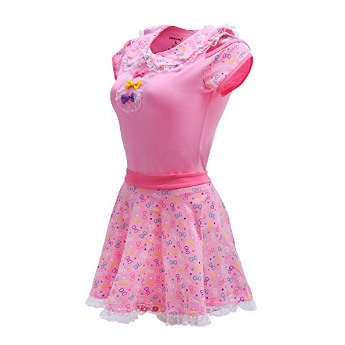 LittleForBig Bebé Adulto Amante del Pañal (ABDL) Mono Botón Entrepierna Onesie-Hola Miau-Miau Onesie XXXXL