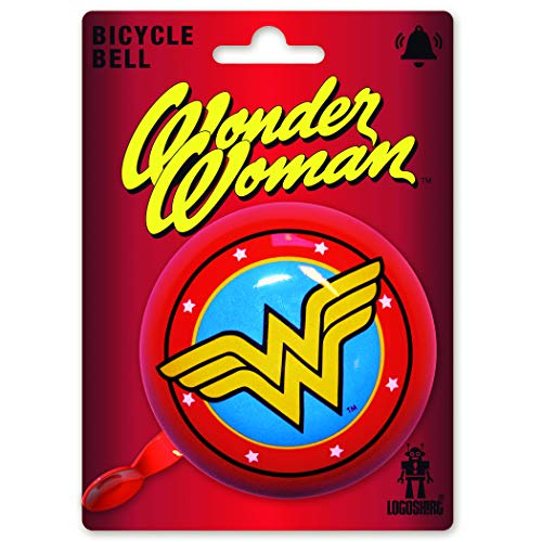 Logoshirt - DC Comics - Wonder Woman Logo - Timbre Bicicleta - Retro - Grande - Rojo - Diseño Original con Licencia