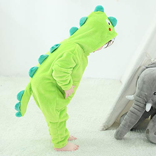 LOLANTA Disfraz Dinosaurio Tiburón Niño, Mameluco con Capucha para Niños, Regalo del Festival Disfraces de Carnaval,Verde,2-4 años,Talla S