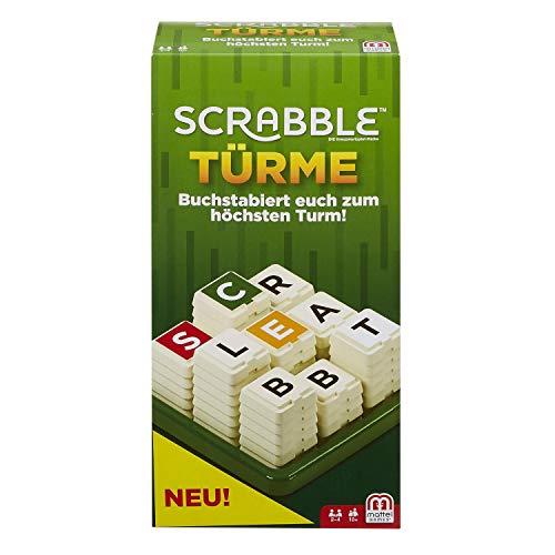 Mattel Games GCW07 Scrabble Turme - Juego de Diccionario Familiar para 2-4 Jugadores, duración del Juego de 20 Minutos, a Partir de 10 años