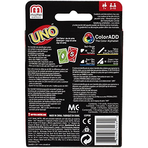 Mattel Games Juego de cartas UNO ColorADD (Mattel GDP08)