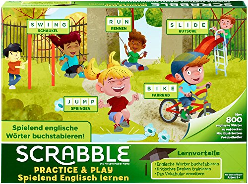 Mattel Games Scrabble Practice and Play, Juego de Mesa Infantil Educativo (Mattel FTG51)