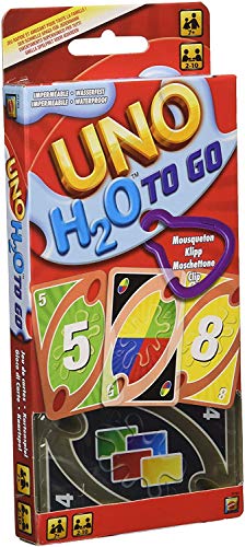 Mattel Games UNO H20 To Go, Juego de Cartas + Rebound Juego de Mesa versión Viaje