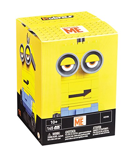 Mega Bloks- Kevin-Minion Figuras coleccionables, Color Amarillo/Azul. (Mattel DTW64)