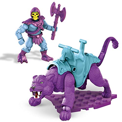 Mega Construx Másters del Universo Figuras articuladas de Skeletor y Panthor, bloques de construcción de juguete para niños (Mattel GVY17)