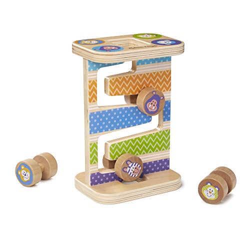 Melissa & Doug- First Play Wooden Safari Zig-Zag Tower Torre con Piezas Rodantes, Multicolor (30125) , color/modelo surtido