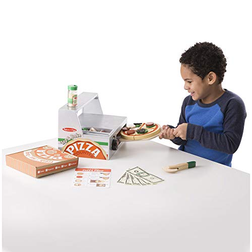 Melissa & Doug- Top & Bake Pizza Counter Play Set Muñecos cabezones (19465)