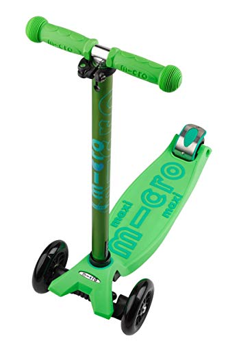 Micro® Maxi Deluxe, Diseño Original, Patinete 3 Ruedas, 5-12 Años, Peso 2,5kg, Carga hasta 70Kg, Altura 67-91cm, Rodamientos ABEC 9, Plataforma Antideslizante (Verde)