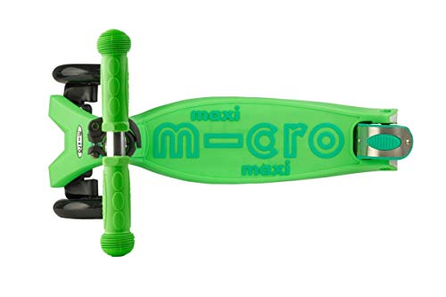 Micro® Maxi Deluxe, Diseño Original, Patinete 3 Ruedas, 5-12 Años, Peso 2,5kg, Carga hasta 70Kg, Altura 67-91cm, Rodamientos ABEC 9, Plataforma Antideslizante (Verde)