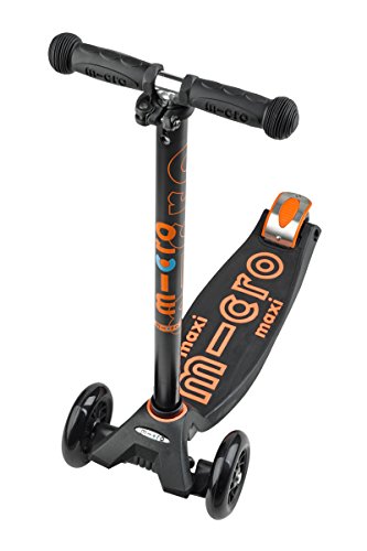 Micro Maxi Deluxe, Patinete 3 Ruedas, 5-12 Años, Carga Máx 70kg, Peso 2,5kg (Negro)