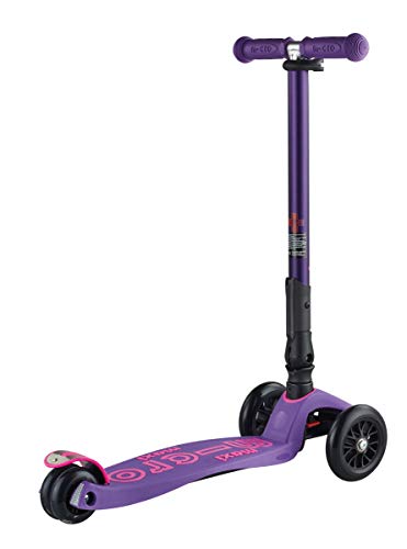 Micro® Maxi Deluxe Plegable, Patinete 3 Ruedas, 5-12 Años, Peso 2,5kg, Carga Máx 70Kg, Altura 67-91 cm, Plataforma Antideslizante Polipropileno (Lila)