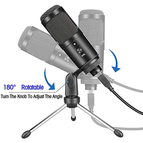 Micrófono De Condensador De Monitoreo USB con Trípode, Micrófono De Estudio De Procesamiento De Audio Dsp para Transmisión De Medios, Podcasting Y Grabación De Voz, Micrófono De Juego USB