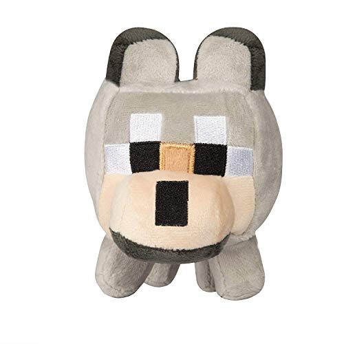 Minecraft Minecraft-JX8138 Peluche Happy Explorer Untamed Wolf, Color Grey/Grau (Jinx Inc. 8138)