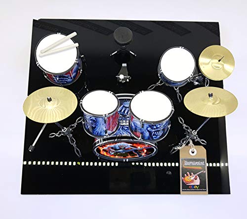 Mini Drum Kit Iron Maiden Fear of The Dark álbum tribute miniature rock 25 cm modelo escala 1:4 collectible box set batería maqueta de colección