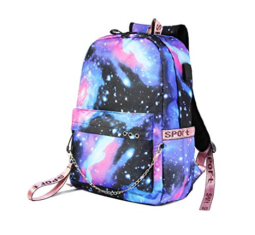 Mochila de Ocio para Estudiantes de Hogwarts, Mochila Harry Potter Grey Starry Sky, con Mochila de Interfaz de Carga USB style-15