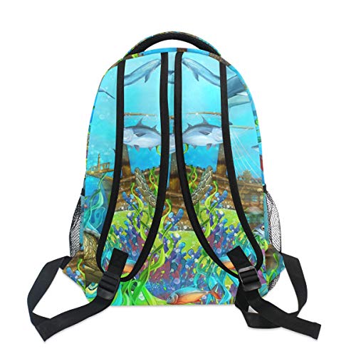 Mochila Escolar de la Escuela Coral Reef de Tortuga Marina para niños, niñas, niños, Bolsa de Viaje, Mochila