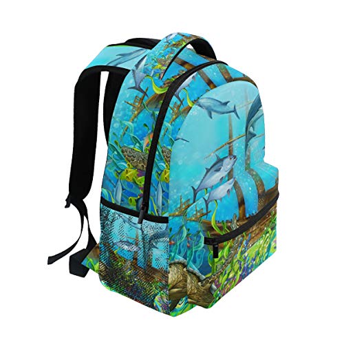 Mochila Escolar de la Escuela Coral Reef de Tortuga Marina para niños, niñas, niños, Bolsa de Viaje, Mochila