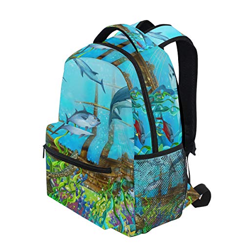 Mochila Escolar de la Escuela Coral Reef de Tortuga Marina para niños, niñas, niños, Bolsa de Viaje, Mochila