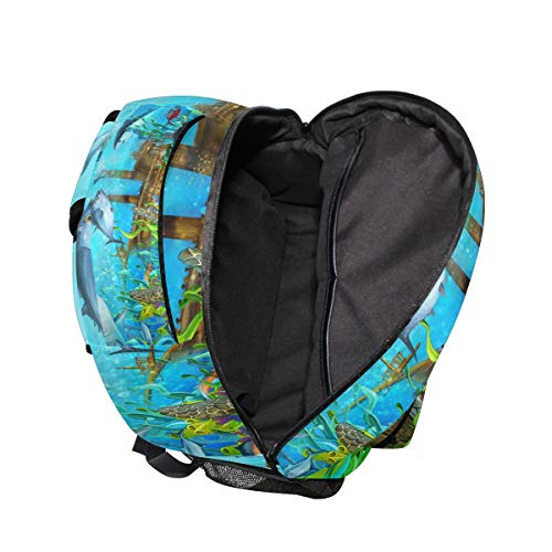 Mochila Escolar de la Escuela Coral Reef de Tortuga Marina para niños, niñas, niños, Bolsa de Viaje, Mochila