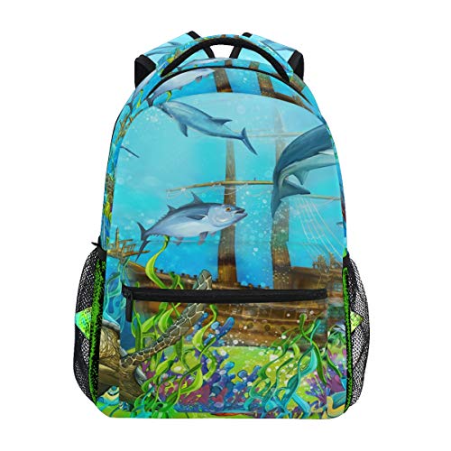 Mochila Escolar de la Escuela Coral Reef de Tortuga Marina para niños, niñas, niños, Bolsa de Viaje, Mochila