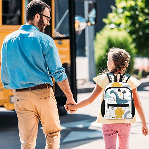 Mochila Escolar para niños con Correa en el Pecho, Coloridos Unicornios, Bolsa para Libros para niños y niñas, Mochila Infantil, Blanco