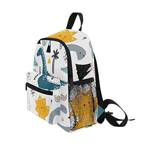 Mochila Escolar para niños con Correa en el Pecho, Coloridos Unicornios, Bolsa para Libros para niños y niñas, Mochila Infantil, Blanco