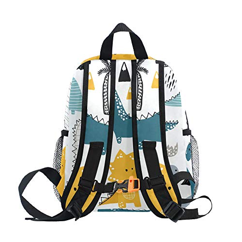 Mochila Escolar para niños con Correa en el Pecho, Coloridos Unicornios, Bolsa para Libros para niños y niñas, Mochila Infantil, Blanco