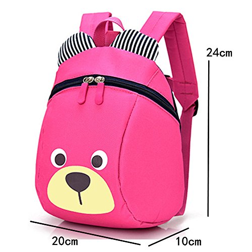 Mochila para niños,TEAMEN® Anti Pérdida de niños Mochila, Mini Oso Escuela Mochila,para bebé niño niña pequeños 1 – 3 AñOS(Rosa