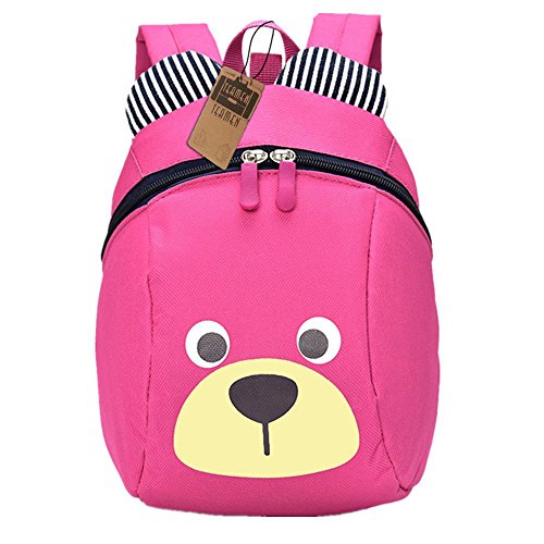 Mochila para niños,TEAMEN® Anti Pérdida de niños Mochila, Mini Oso Escuela Mochila,para bebé niño niña pequeños 1 – 3 AñOS(Rosa