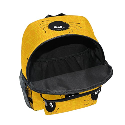 Mochilas Escolares Infantiles, Bolsa De Preescolar Liviana Personalizada Impresa Araña Divertida para Niños Niñas Niños Amarillo