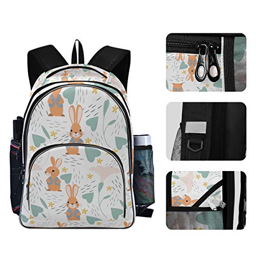 Mochilas para niños, mochila para estudiantes escolares, bolsas para niña, feliz conejo mañana, gloria flor