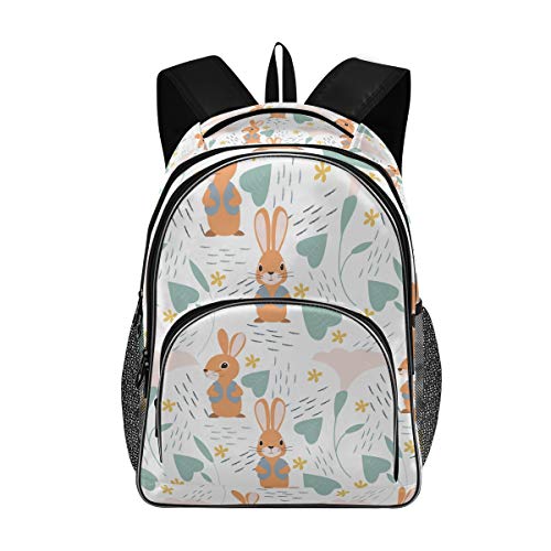 Mochilas para niños, mochila para estudiantes escolares, bolsas para niña, feliz conejo mañana, gloria flor