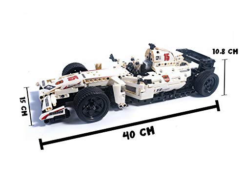 Modbrix Coche teledirigido F1 con función de potencia, escala 1:12, 729 piezas