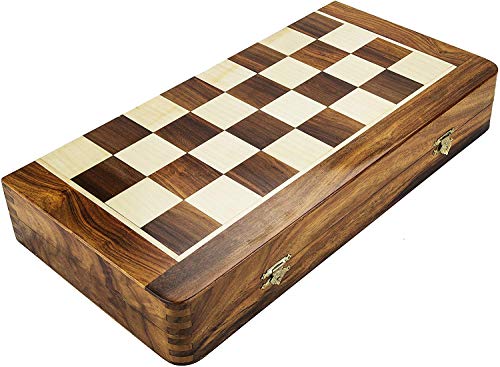 Modfash Chess Juego de mesa plegable de latón de 35,56 cm, figuras romanas de ajedrez, ideal para regalo, decoración del hogar y jugar