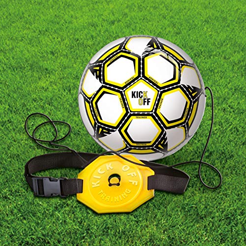 Mondo - Kick Off Trainer, Pelota con Cuerda elástica y cinturón Ajustable (18007)