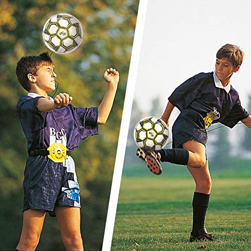 Mondo - Kick Off Trainer, Pelota con Cuerda elástica y cinturón Ajustable (18007)