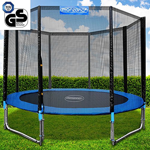 Monzana Trampolin Cama elástica Ø305cm Set Completo Incl.Red de Seguridad y Cubierta Juego Exterior niños Adultos Deporte