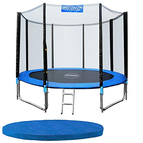 Monzana Trampolin Cama elástica Ø305cm Set Completo Incl.Red de Seguridad y Cubierta Juego Exterior niños Adultos Deporte