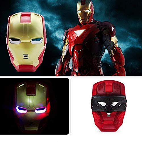 morningsilkwig Marvel Avengers máscara Iron Man máscara Brillante Traje luz Ojo máscara Super héroe Ironman Partido Cosplay máscara para Fiestas de Halloween